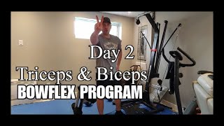 Bowflex day 2 home gym program biceps amp triceps muscle [upl. by Tooley250]