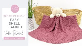 Easiest Crochet Baby Blanket Ever The Perfect Crochet Shell Blanket Pattern  Simple amp Stunning [upl. by Suilenroc517]