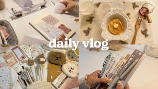 vlog 🥞 homecafe fluffy japanese pancakes stationery haul decorating my new journal ♡ [upl. by Ahsien]