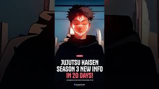 New jjk season 3 info coming soon like subscribe follow anime jujutsukaisen [upl. by Atolrac562]