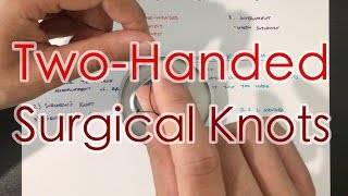 How to Tie Surgical Knots OneHanded TwoHanded Suture Tying Instrument Ties 14 [upl. by Llertnod]