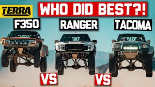 Toyota Tacoma amp Ford Ranger Raptor amp F350 Prerunners FULL SPEED in Ocotillo Wells  DESERT TRIP [upl. by Belvia]