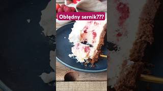 Prosty Sernik z Malinami Pod Pierzynką  przepis na moim kanale ciasto sernik tort cake [upl. by Elime]