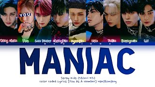 Stray Kids 스트레이 키즈 MANIAC  You As A Member Karaoke Ver  9 Members Ver [upl. by Roselle]