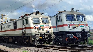 Brand New Bhilai WAP7 Crossed by Chhattisgarh Sampark Kranti ExpRaipur Itwari passenger Exp at 130 [upl. by Mair]