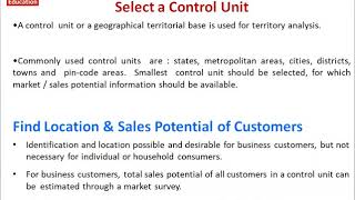 Topic 102  Procedure for Designing Sales Territories [upl. by Nedaj]