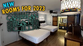 Remodeled 2023 5th Sleeper Hotel Room Tour  Disney’s Caribbean Beach Resort [upl. by Photima]