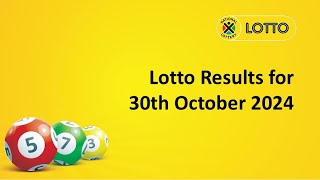 Lotto Results 30 October 2024 [upl. by Hazel]