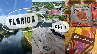 FLORIDA DAY 7  CELEBRATION  KILWINS ICE CREAM  VINELAND OUTLETS  CHEESECAKE FACTORY  WALMART [upl. by Nho]