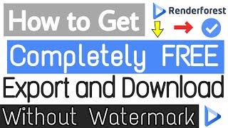 How to Get Free Rednderforest  Without Watermark Export and Download  Live Proof [upl. by Illek]