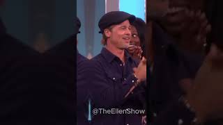 Brad Pitt STUNS Ellen Show audience with epic entrance and interview shorts [upl. by Kiyohara]