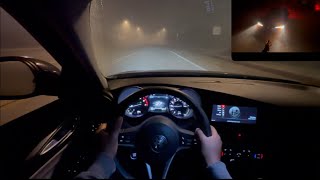 VERY FOGGY POV DRIVE IN ALFA ROMEO GIULIA QV2 STAGE 2 Almost Lost control 🤦🏾‍♂️ [upl. by Glennon661]