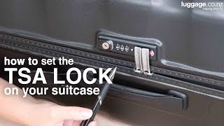 How to Set the TSA Lock Combination on a Suitcase  luggageconz [upl. by Rubie]