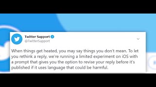 Twitter testing harmful tweet prompt [upl. by Raye950]