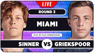 SINNER vs GRIEKSPOOR • ATP Miami Open 2024 • LIVE Tennis PlaybyPlay Stream [upl. by Ycats]