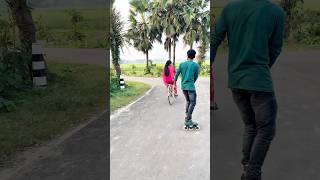 skating girl cycle propose funny shortvideo youtubeshorts india shorts [upl. by Sibilla352]