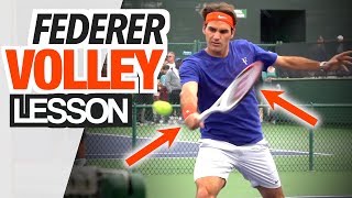 Volley Like Roger Federer  One Handed Backhand Volley Tennis Lesson [upl. by Torie]