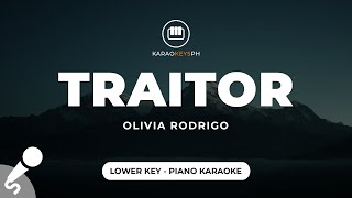 traitor  Olivia Rodrigo Lower Key  Piano Karaoke [upl. by Doloritas]