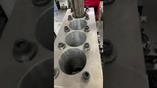 Rebore cylinder block with torque plate Mit 4g93 shorts machineshop engine shortvideo short [upl. by Aiotal]