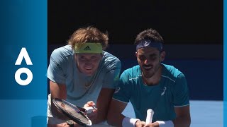 Inspector Zverev umpires his own match  Australian Open 2018 [upl. by Oberg]