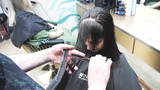 MOST POPULAR WOMEN HAIRCUT  LONG TO LOB LAYERED CUT WITH BANGS [upl. by Aksoyn]