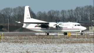 Eindhoven Airport 08022012 Fokker 50 KLu Departure 5 [upl. by Sabu]