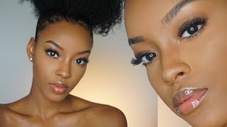 BASIC BADDIE NATURAL MAKEUP LOOK  Slim Reshae [upl. by Reggi325]