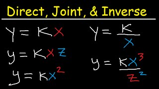 Direct Inverse and Joint Variation Word Problems [upl. by Yrgoerg524]