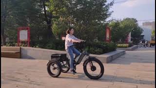 Kuake KK8031 Folding Electric Cargo Tricycle Fat Tire 250W Shimano 3 Speed [upl. by Larimore]