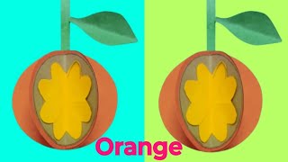 DIY Paper Orange  Orange craft  kids  DIY  ART  easy craft  Origami  playing  youtube 🍊🍊🍊🍊 [upl. by Rheba652]