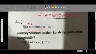 ters trigonometrik arctanx fonksiyonu örnek soru çözümü yazılı tarzında trigonomeri sorusu [upl. by Beverlee]