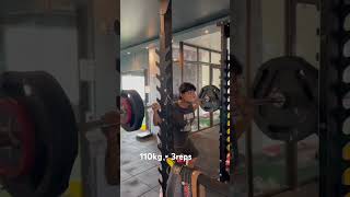 BELTLESS SQUAT 110kg for 3reps motivation bodybuilding fitness powerlifting [upl. by Yelkreb]