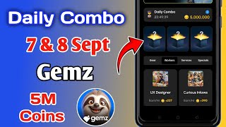 Gemz Daily Combo Today  Gems Daily Combo Today 7 September  7 amp 8 September Gems Daily Combo Today [upl. by Amiel]