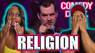 Jim Jefferies Religion Pt1 BLACK COUPLE REACTS [upl. by Eeniffar]