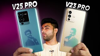 vivo V25 Pro vs vivo V23 Pro  Kitna change [upl. by Herzen]