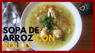 SOPA DE ARROZ CON POLLO Alitas  Chicken and rice Soup  Deliciosa [upl. by Wj463]