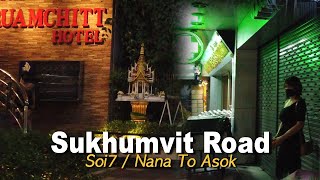 Sukhumvit soi 7 Alley to Asok⎜Bangkok Walking 4K Tour with Soft Raining ⎜🇹🇭 Agust Thailand 2021 [upl. by Leila]