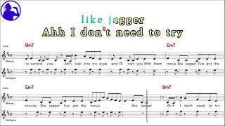 Maroon 5Moves like jagger karaoke sheet musicMR for playerschordchorusLyrics addYe karaoke [upl. by Fowler]