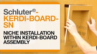 How to install the Schluter®KERDIBOARDSN prefabricated shower niche within KERDIBOARD Assembly [upl. by Caria]