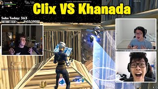 Clix VS Khanada 2v2 TOXIC Fights w ZaynSzn amp Jeff [upl. by Iborian863]