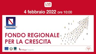 Presentazione del bando FONDO REGIONALE PER LA CRESCITA [upl. by Akiemahs703]