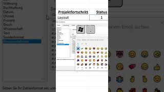 Excel Checkliste erstellen mit Haken Farben und Symbolen Emojis in Windows einfügen Shorts [upl. by Dorlisa916]