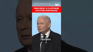 Kaczyński żartobliwie nt prawyborów w PO [upl. by Ahsikyw]