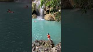 Swimming with Fishes in an Emerald Waterfall  Erawan Kanchanaburi Thailand [upl. by Karim]