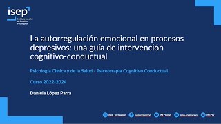 Disertación TFM  Autorregulación emocional en procesos depresivos [upl. by Dlnaod]