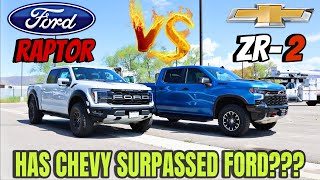 2024 Chevy Silverado ZR2 VS 2024 Ford Raptor Is Ford Still King Of Off Road Trucks [upl. by Sherrer]