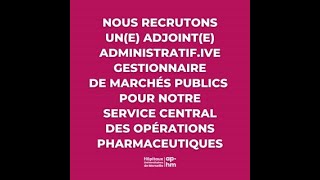 Recrutement Adjoint Administratif Gestionnaire de marchés publics [upl. by Ula]