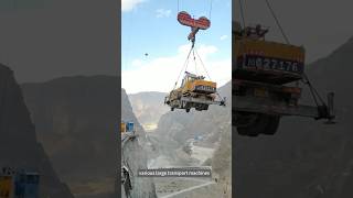 The process of lifting various large transport machines for hydropower station construction [upl. by Anilrats]