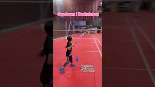 Badminton Beginner back court footworks [upl. by Steddman]