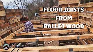 Framing 2nd Story Floor of the Tiny Pallet House in the Woods [upl. by Innep]